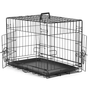 Folding Dog Cage with Leak-Proof Pan